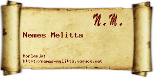 Nemes Melitta névjegykártya